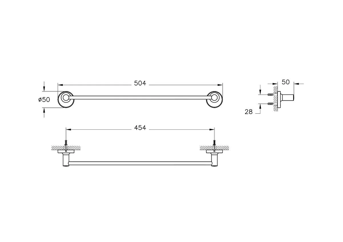 vitra base 300 a44109 uzun havluluk, krom vitra base 300 a44109 uzun havluluk, krom