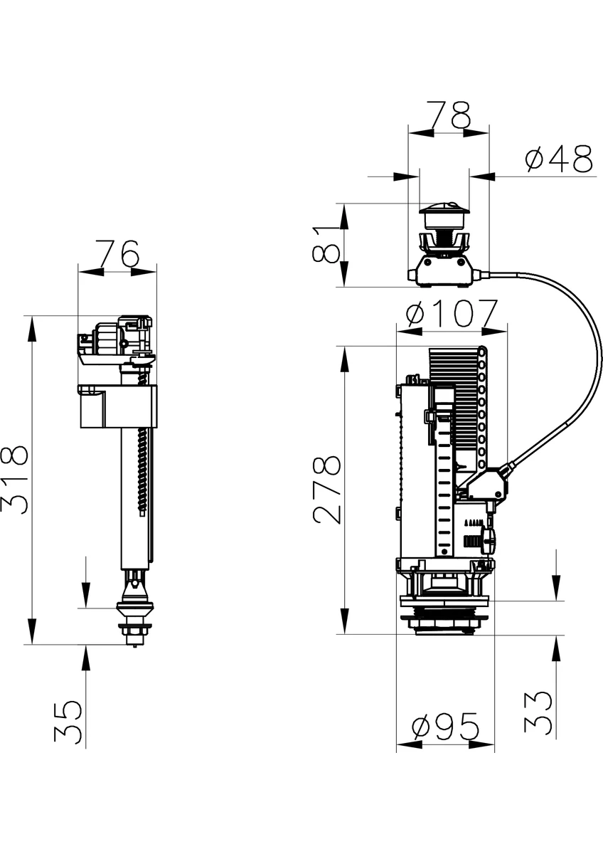 vitra plus 330b4110 rezervuar İç takımı, alttan su girişli, 3/6 l vitra plus 330b4110 rezervuar İç takımı, alttan su girişli, 3/6 l