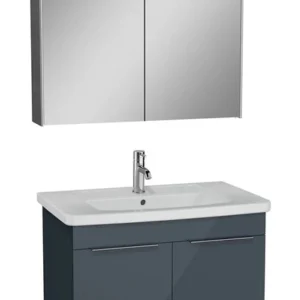 vitra quadrum banyo dolabı seti 80 cm, kapaklı, parlak antrasit 67108