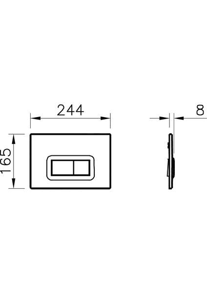 vitra loop r 740 0686 kumanda paneli, mat krom vitra loop r 740 0686 kumanda paneli, mat krom