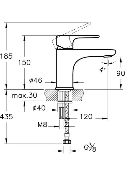 artema lavabo bataryası krom a42705 artema lavabo bataryası krom a42705