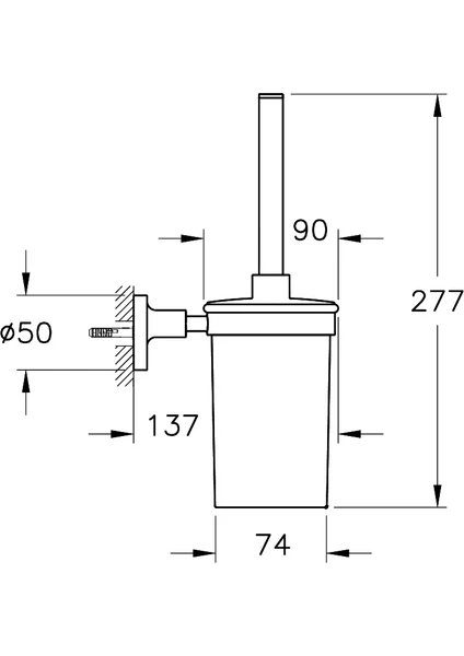 vitra base 300 a44113 tuvalet fırçalığı, krom vitra base 300 a44113 tuvalet fırçalığı, krom