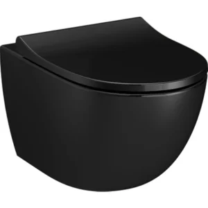 vitra sento 7748b070 0559 rim ex asma klozet seti 54 cm parlak siyah (klozet kapağı dâhildir)