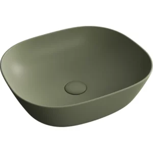 vitra plural 7810b475 0016 kare alçak Çanak lavabo, vitra clean, 45 cm, mat yosun yeşili