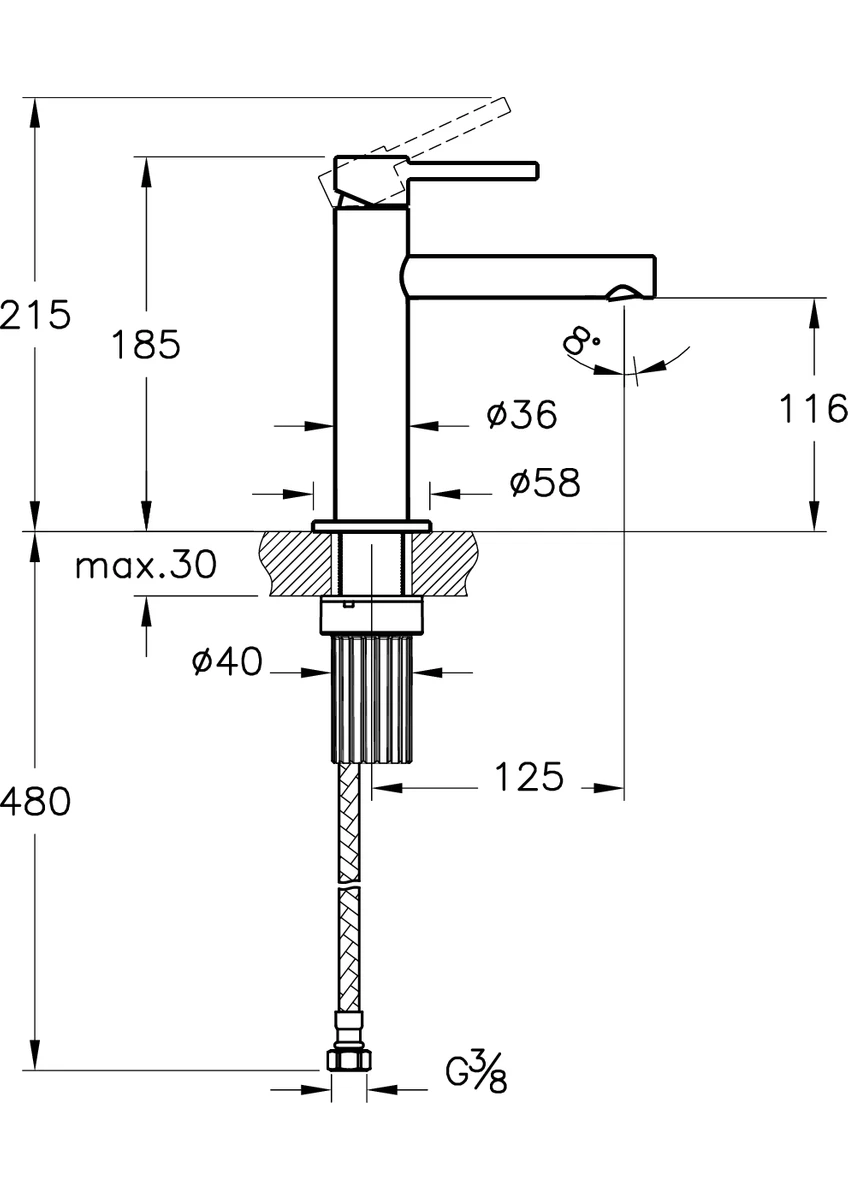 vitra origin a4255634 lavabo bataryası, fırçalı nikel vitra origin a4255634 lavabo bataryası, fırçalı nikel