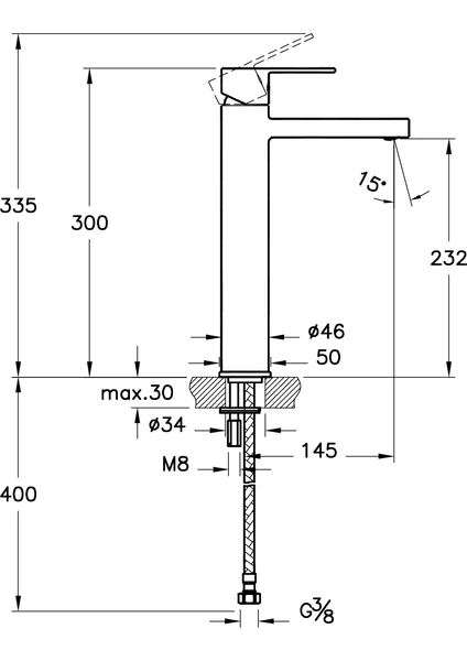 artema fold s krom yüksek lavabo bataryası artema fold s krom yüksek lavabo bataryası