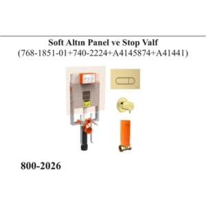 vitra gömme rezervuar seti (gömme rezervuar + stop valf + soft altın panel)