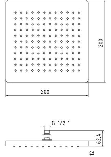 e.c.a eca tiera kare duş başlığı 20x20 102145029 e.c.a eca tiera kare duş başlığı 20x20 102145029